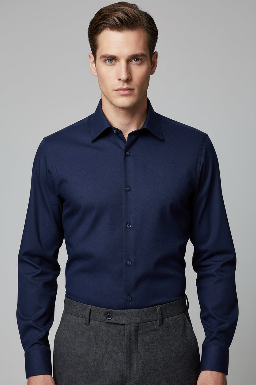 The Athleshirt - Cotton Knit Navy Blue