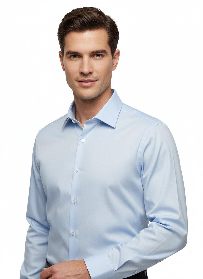 SKY BLUE FINE TWILL DRESS SHIRT