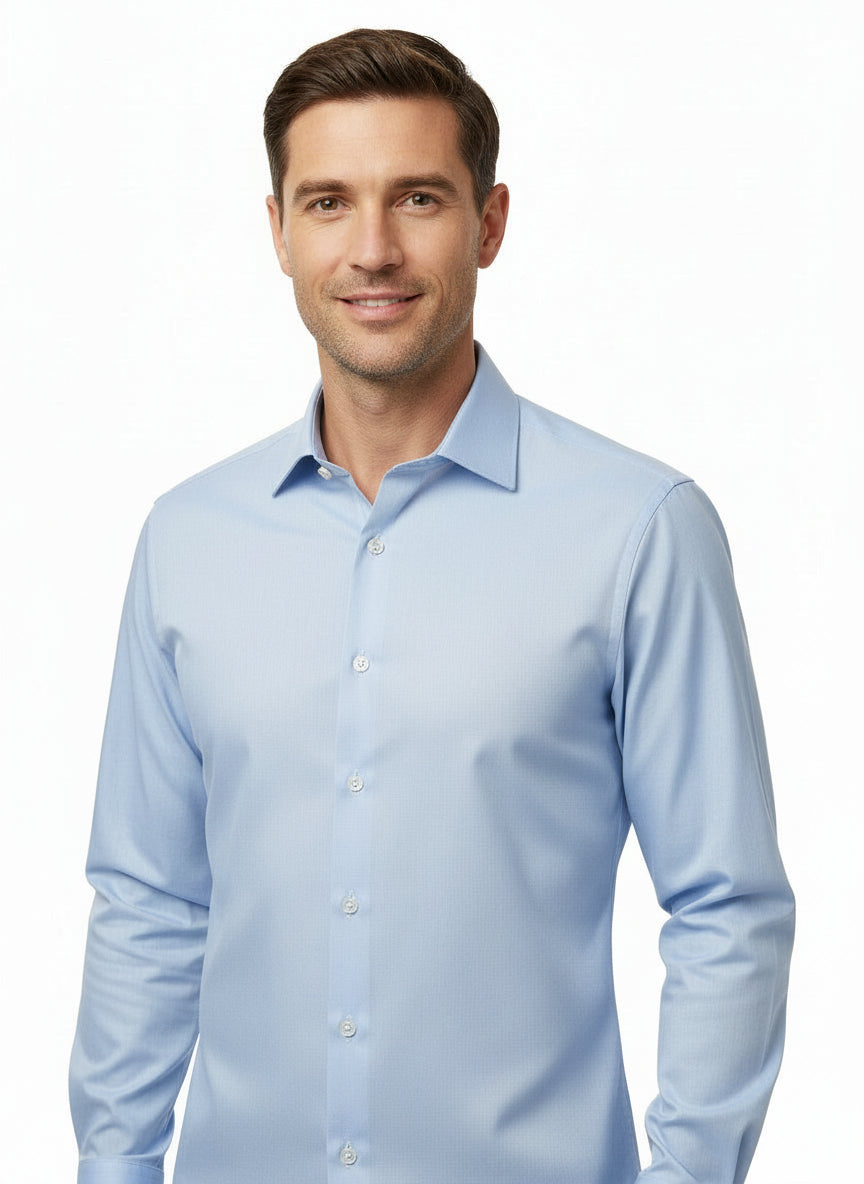 BLUE OXFORD BUTTON DOWN DRESS SHIRT