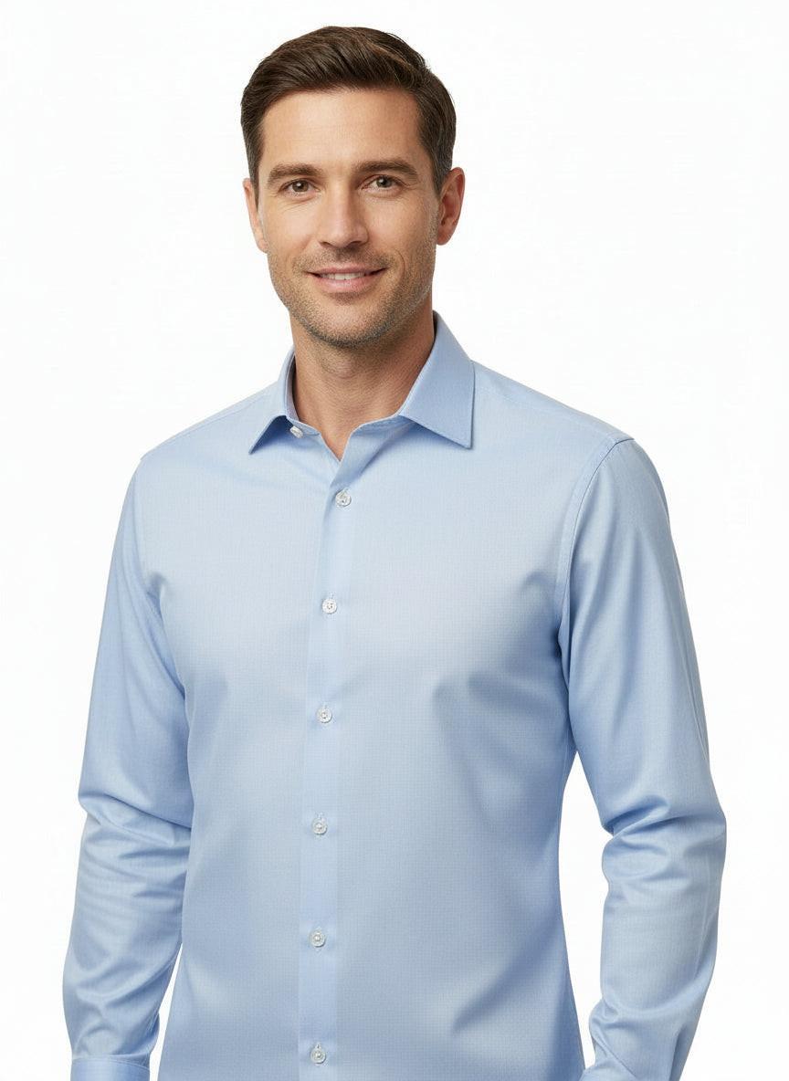 BLUE OXFORD BUTTON DOWN DRESS SHIRT