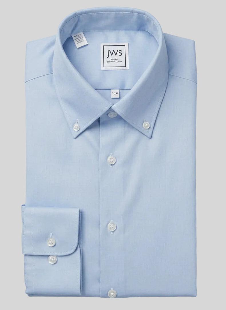 DRESS×INDIVIDUALIZED SHIRTS 半袖OXBDシャツ L BLUE OXFORD BUTTON DOWN DRESS SHIRT – Just White Shirts
