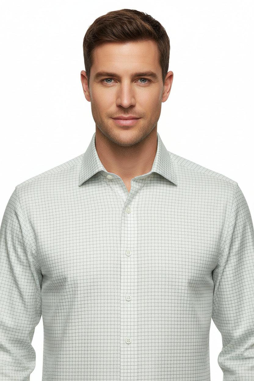 NAVY TATTERSALL EGYPTIAN COTTON NON IRON DRESS SHIRT