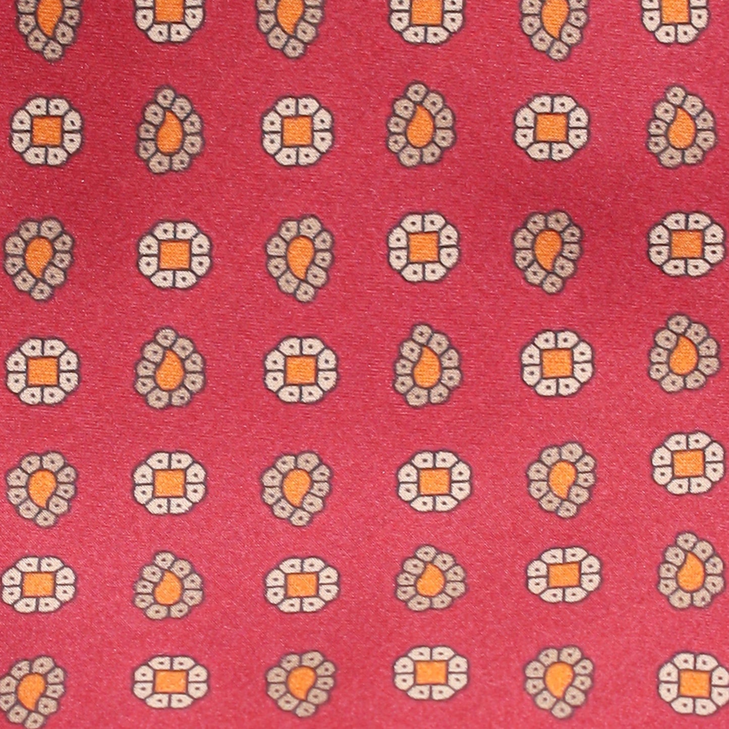 BEIGE FOULARD ON SALMON BACKGROUND SILK TIE - Just White Shirts