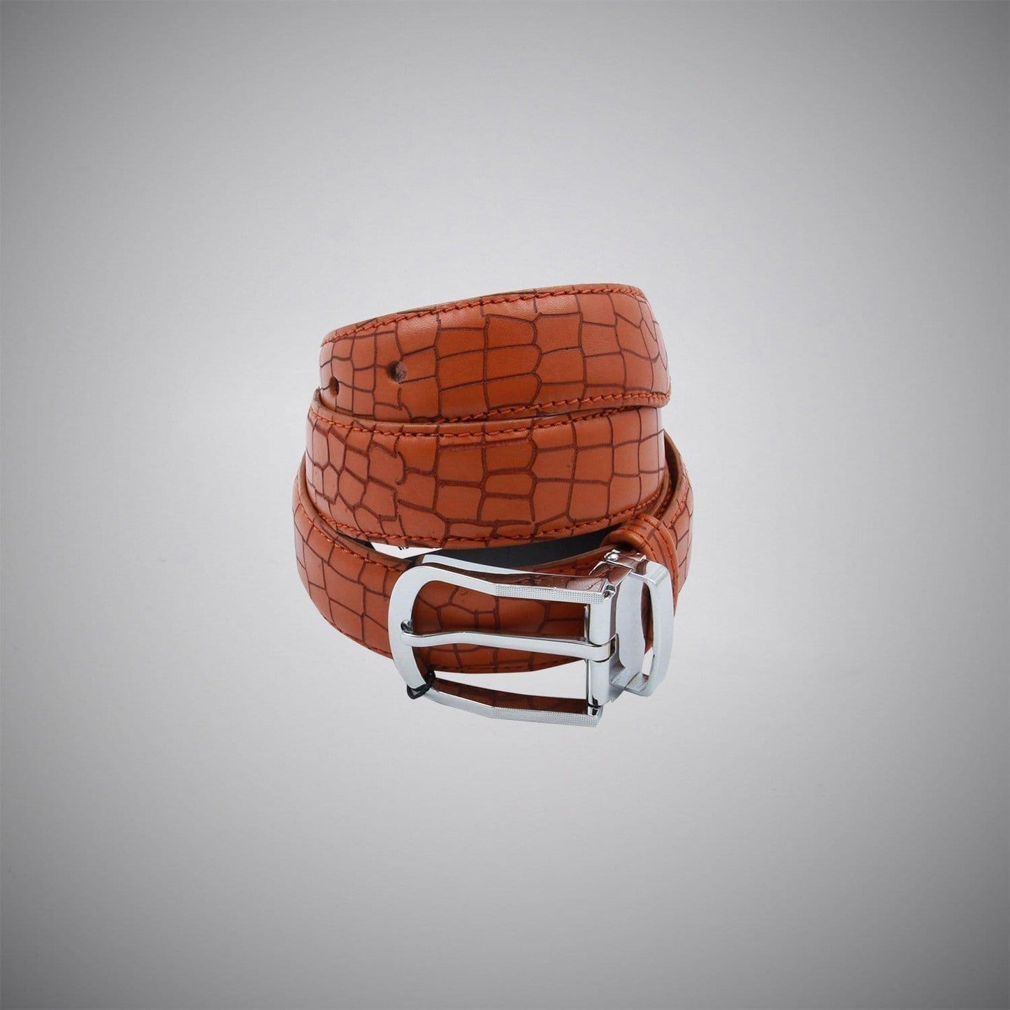 Brown Boxes Leather Belt - Just White Shirts