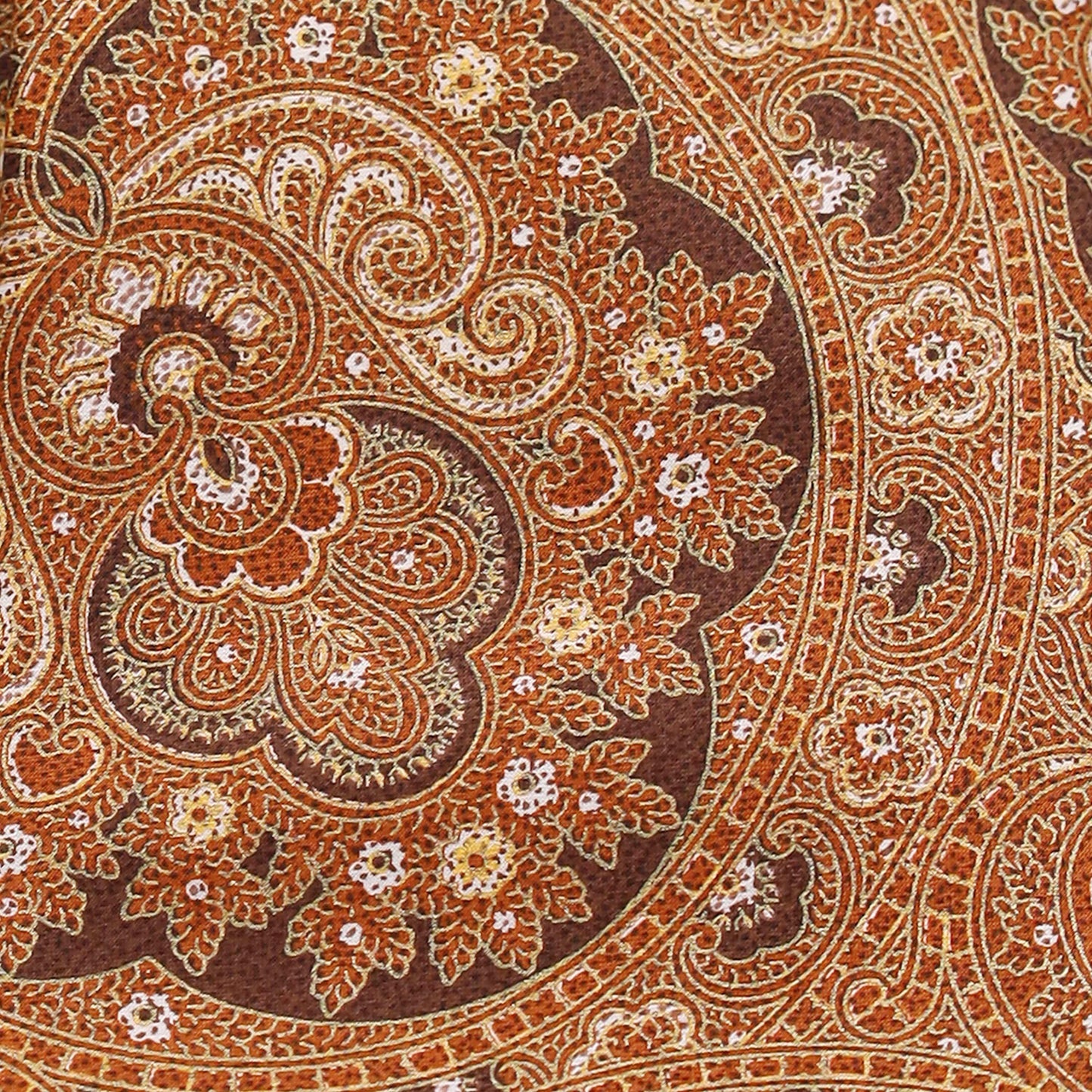 BURNT ORANGE ON BLACK PAISLEY SILK TIE - Just White Shirts