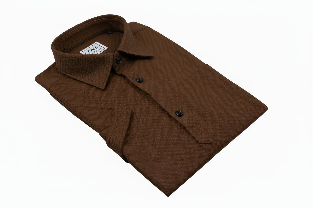 Chocolate Brown Pique Polo Shirt - Just White Shirts