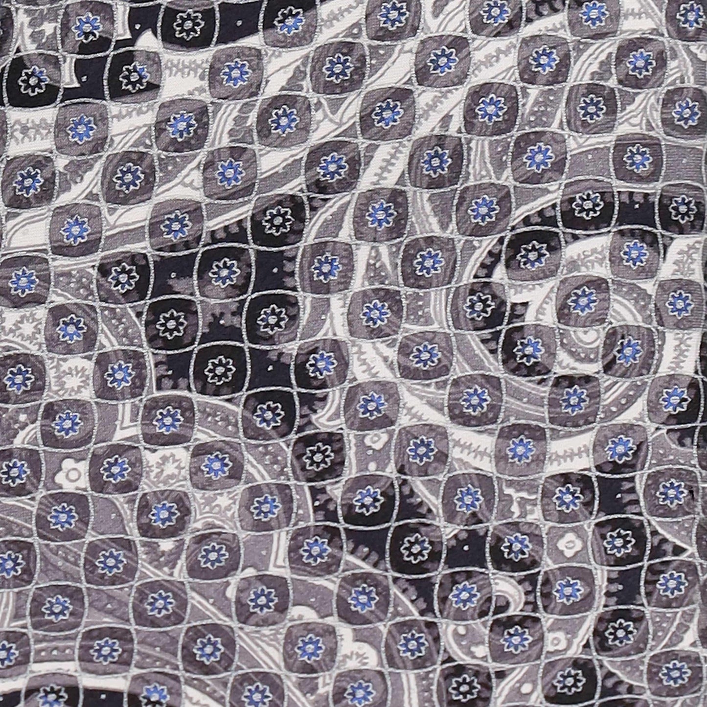 GREY FOULARD WITH BIG PAISLEY OVER DEISGN SILK TIE - Just White Shirts