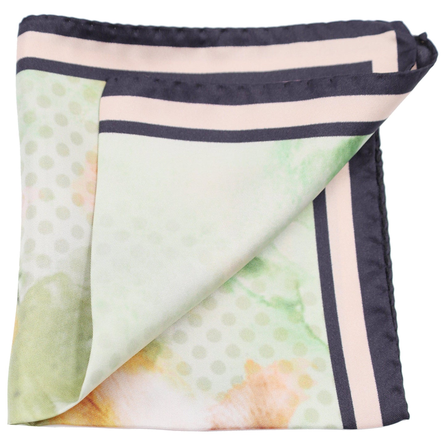 Lime Green with Orange Abstract Pocket Square - Just White Shirts