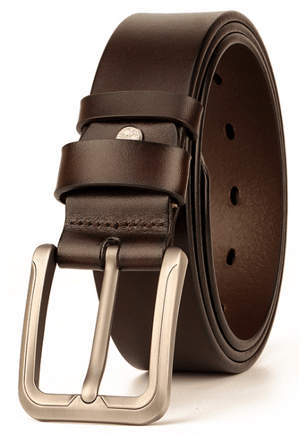 Matt Finish Casual Leather Belt - Just White Shirts