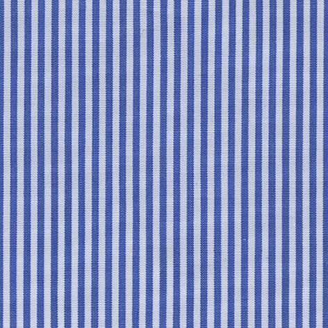 Mid Blue and White Narrow Bankers Stripe Classic Custom Shirt 100c 140/2*70 Sap016a - Just White Shirts