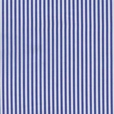 Mid Blue and White Twill Bankers Stripe Classic Custom Shirt 100c 70*70 Sar774a - Just White Shirts