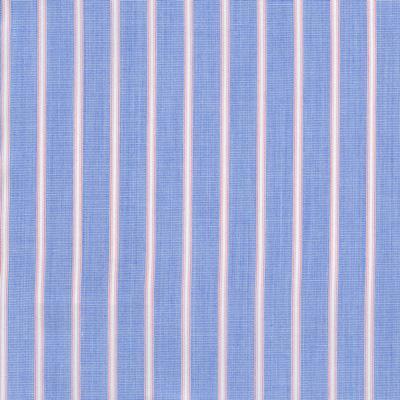Mid Blue End on End Ground with White and Red Stripes Classic Custom Shirt 100c 60*60 Sas734a - Just White Shirts