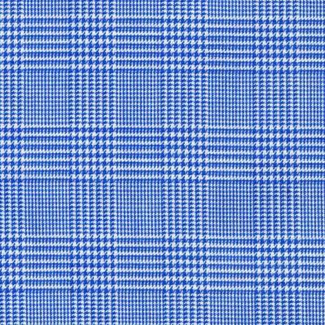 Mid Blue Glen Check Classic Custom Shirt 100c 60*60 Saq003a - Just White Shirts