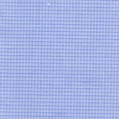 Mid Blue Ground with Navy and White Fine Crosshatch Pattern Classic Custom Shirt - Just White Shirts