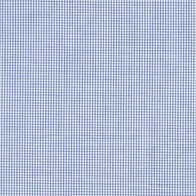 Mid Blue Hairline Check on White Classic Custom Shirt 100c 50*50 Sbl130a - Just White Shirts