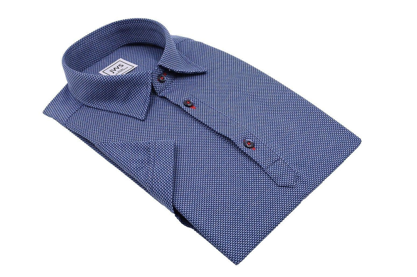 Navy Half Moon Dobby Knit Polo Shirt - Just White Shirts
