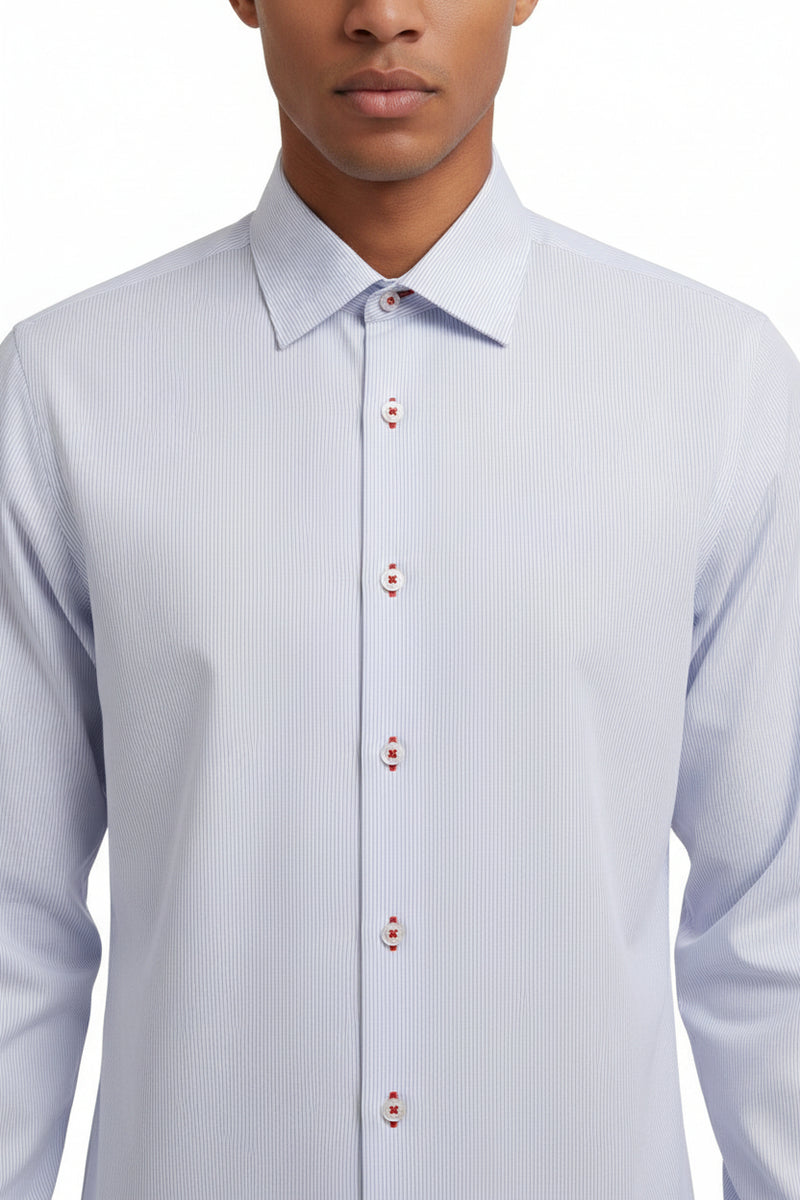 Navy Blue Collared Shirt Men's Egyptian Cotton Dress Shirts JWS