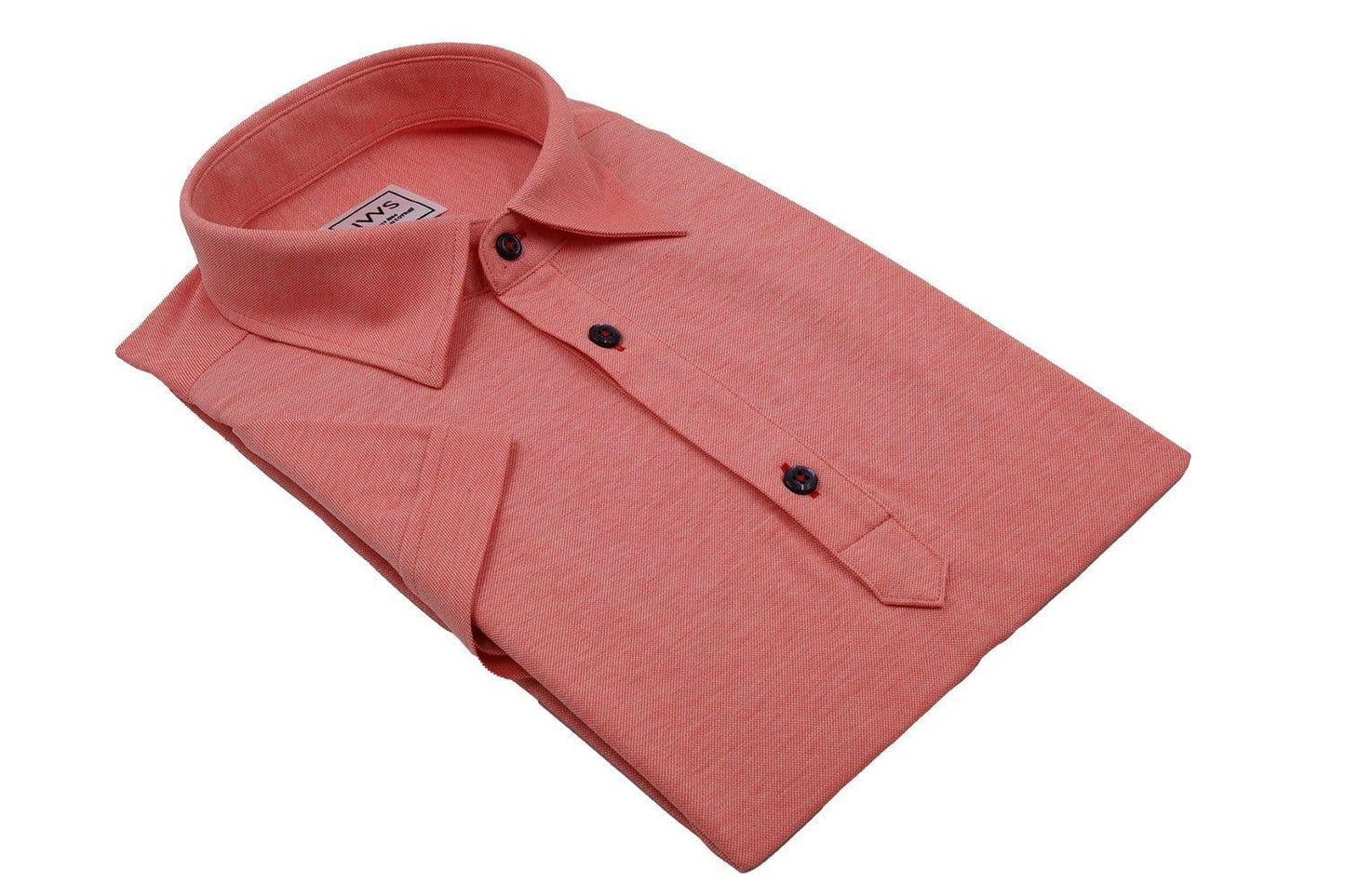 Peach Fine Pique Polo Shirt - Just White Shirts