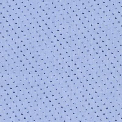 Printed Blue End on End Fabric with a Blue Floral Pattern Classic Custom Shirt - Just White Shirts
