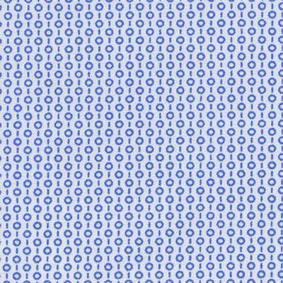 Printed Solid White and Blue Circles and Dashes Classic Custom Shirt - Just White Shirts