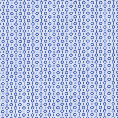 Printed Solid White and Blue Circles and Dashes Classic Custom Shirt - Just White Shirts