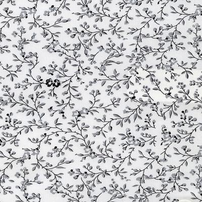 Printed Solid White Fabric with Grey Leaf Pattern Classic Custom Shirt - Just White Shirts