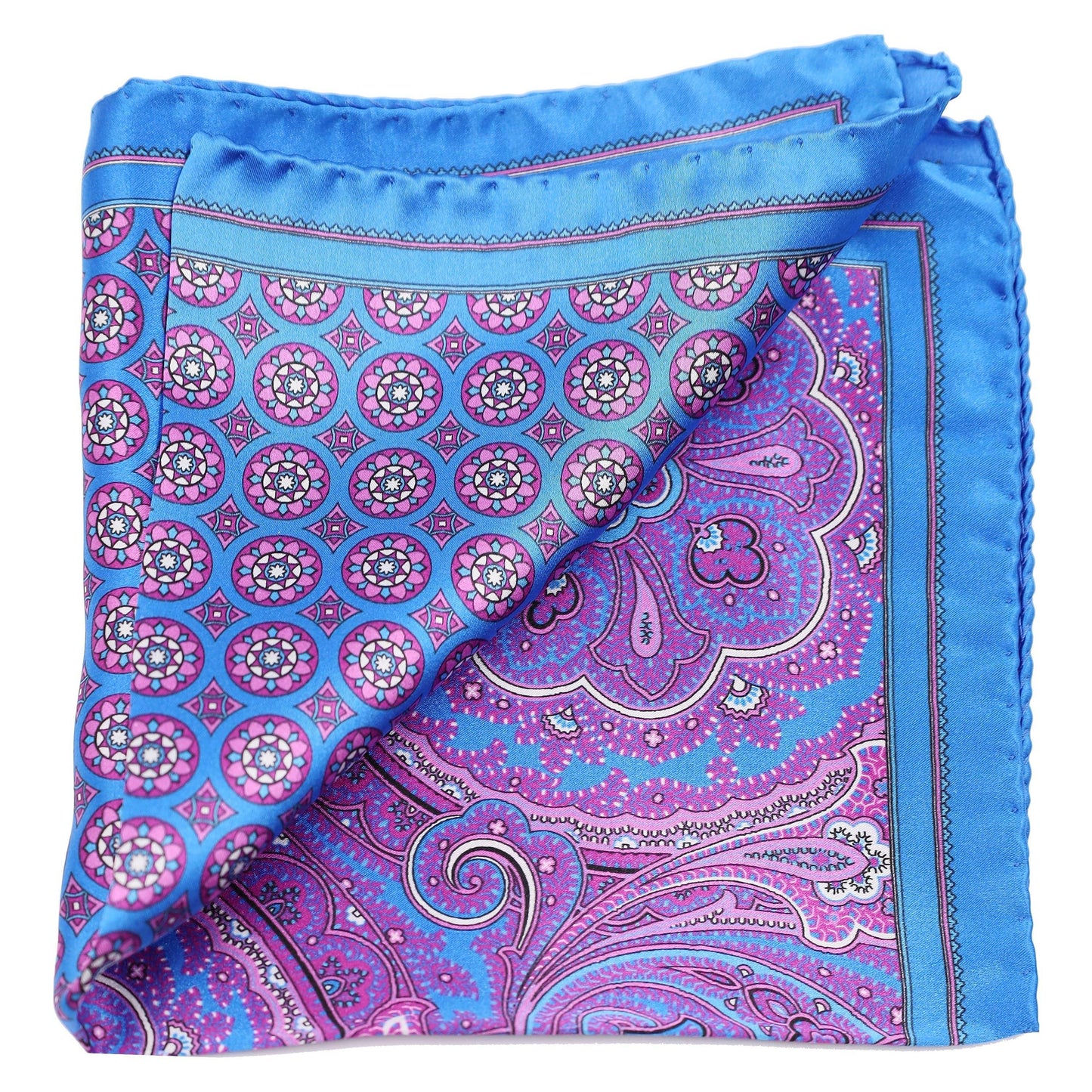 Purple Medallions with Paisley Silk Pocket Square - Just White Shirts