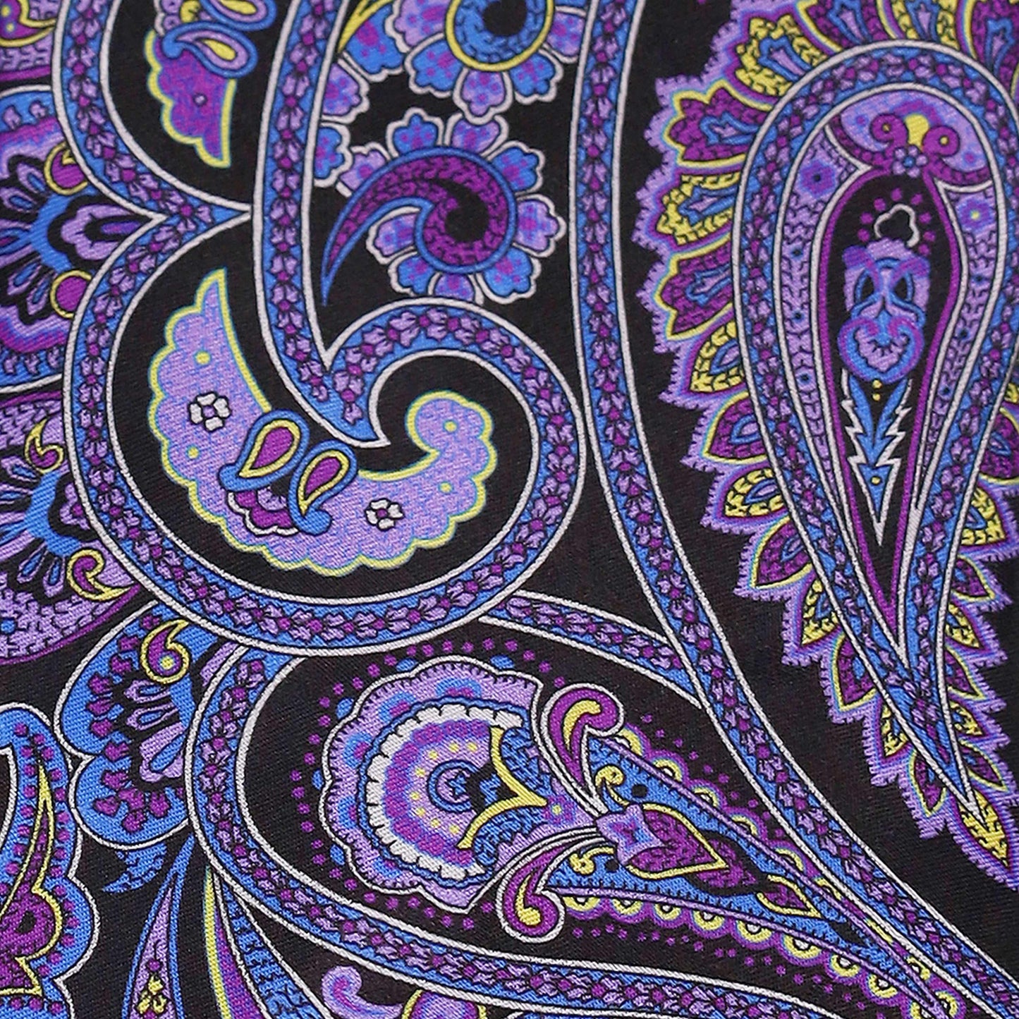 PURPLE ON BLACK PAISLEY SILK TIE - Just White Shirts