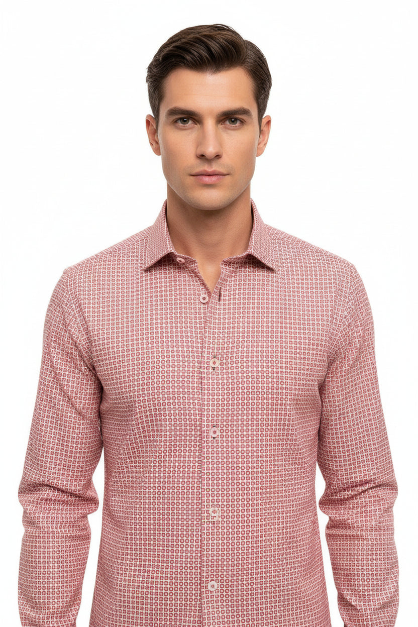 RED SQUARE ON WHITE - Just White Shirts