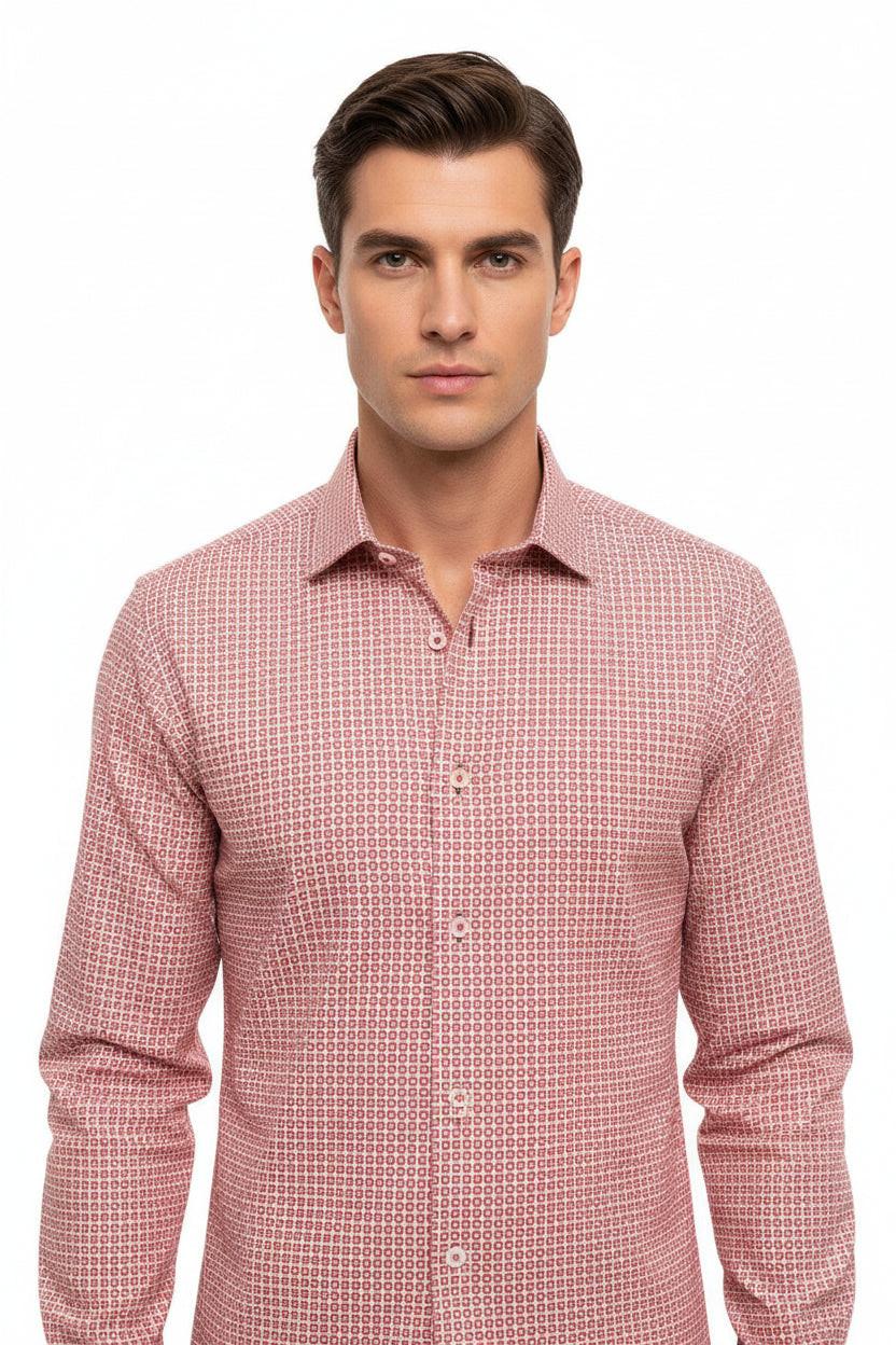 RED SQUARE ON WHITE - Just White Shirts