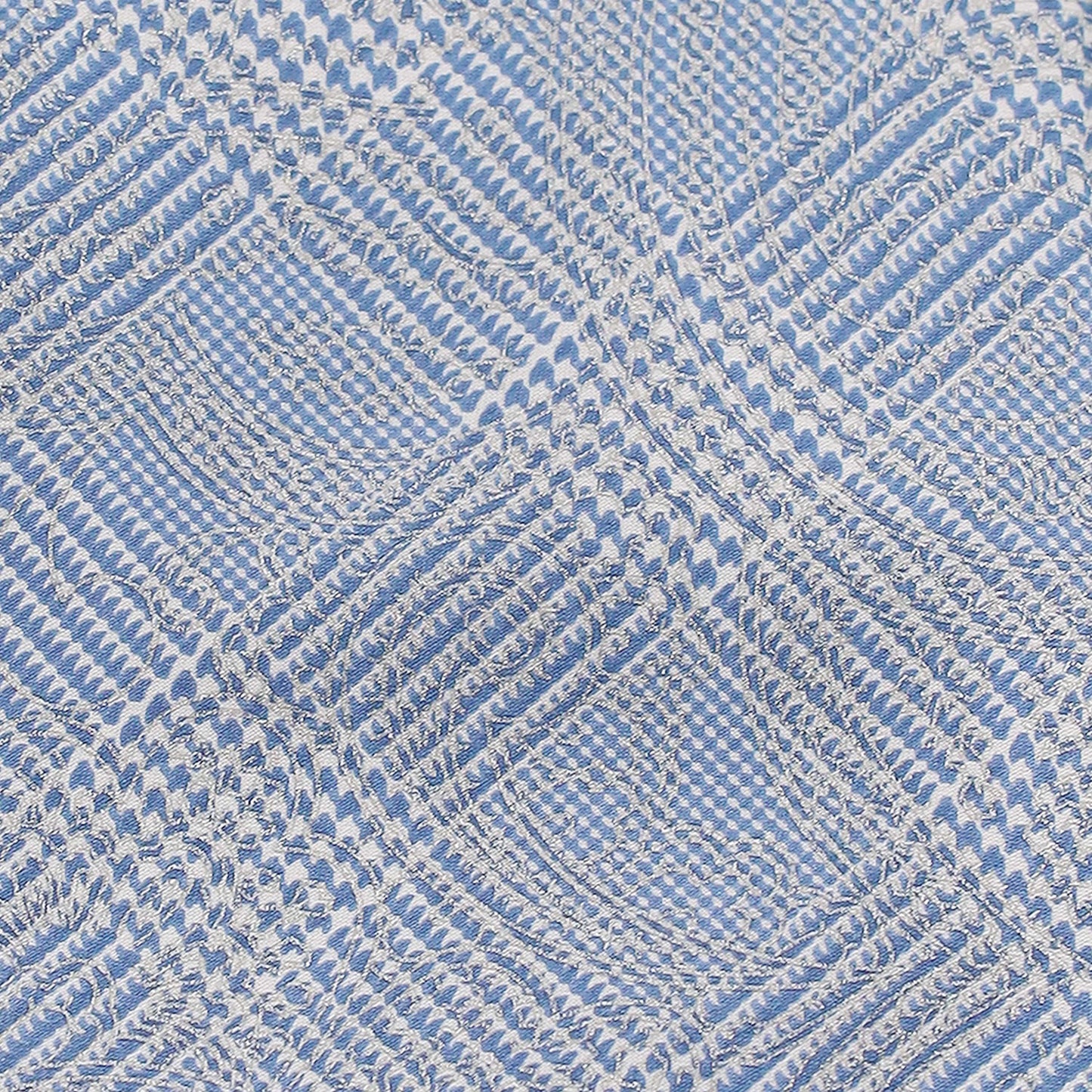 SILVER ON SKY BLUE CHECK SILK TIE - Just White Shirts