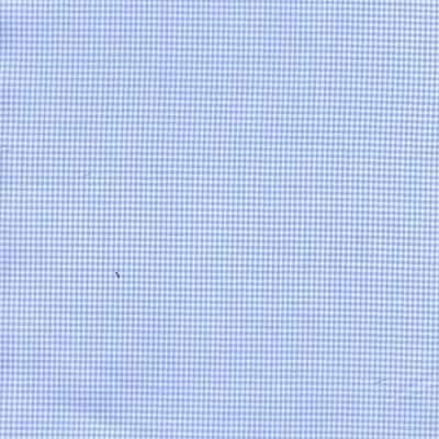 Sky Blue and White Textured Micro Houndstooth Jacquard Weave Classic Custom Shirt - Just White Shirts