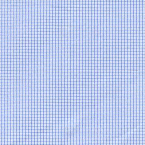 Sky Blue Hairline Check on White Classic Custom Shirt 100c 50*50 Sii0024 - Just White Shirts