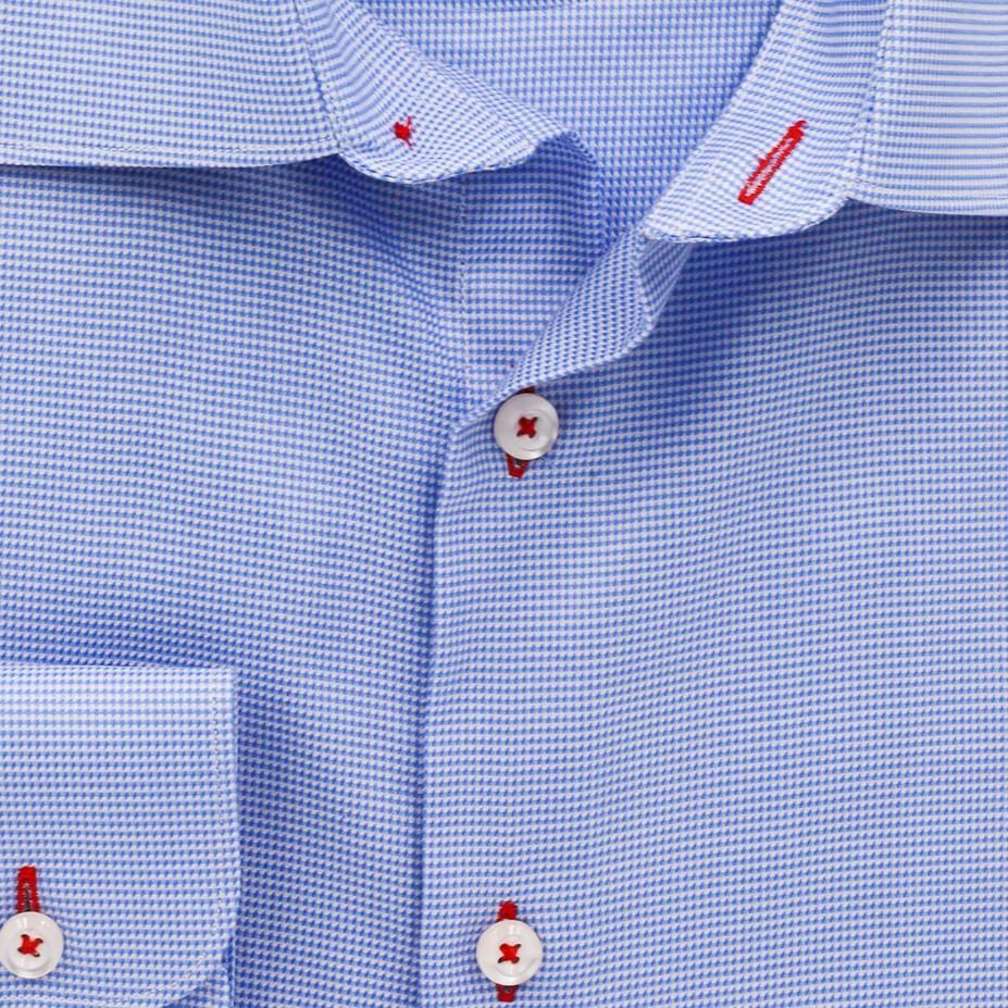Sky Blue Micro Houndstooth Non Iron Egyptian Cotton Dress Shirt - Just White Shirts