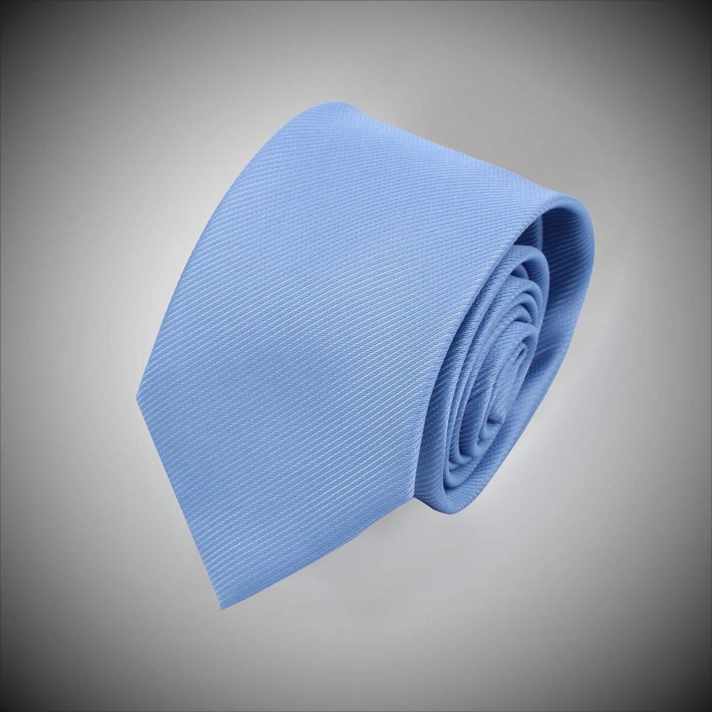 Solid Sky Blue Twill Woven Silk Tie - Just White Shirts