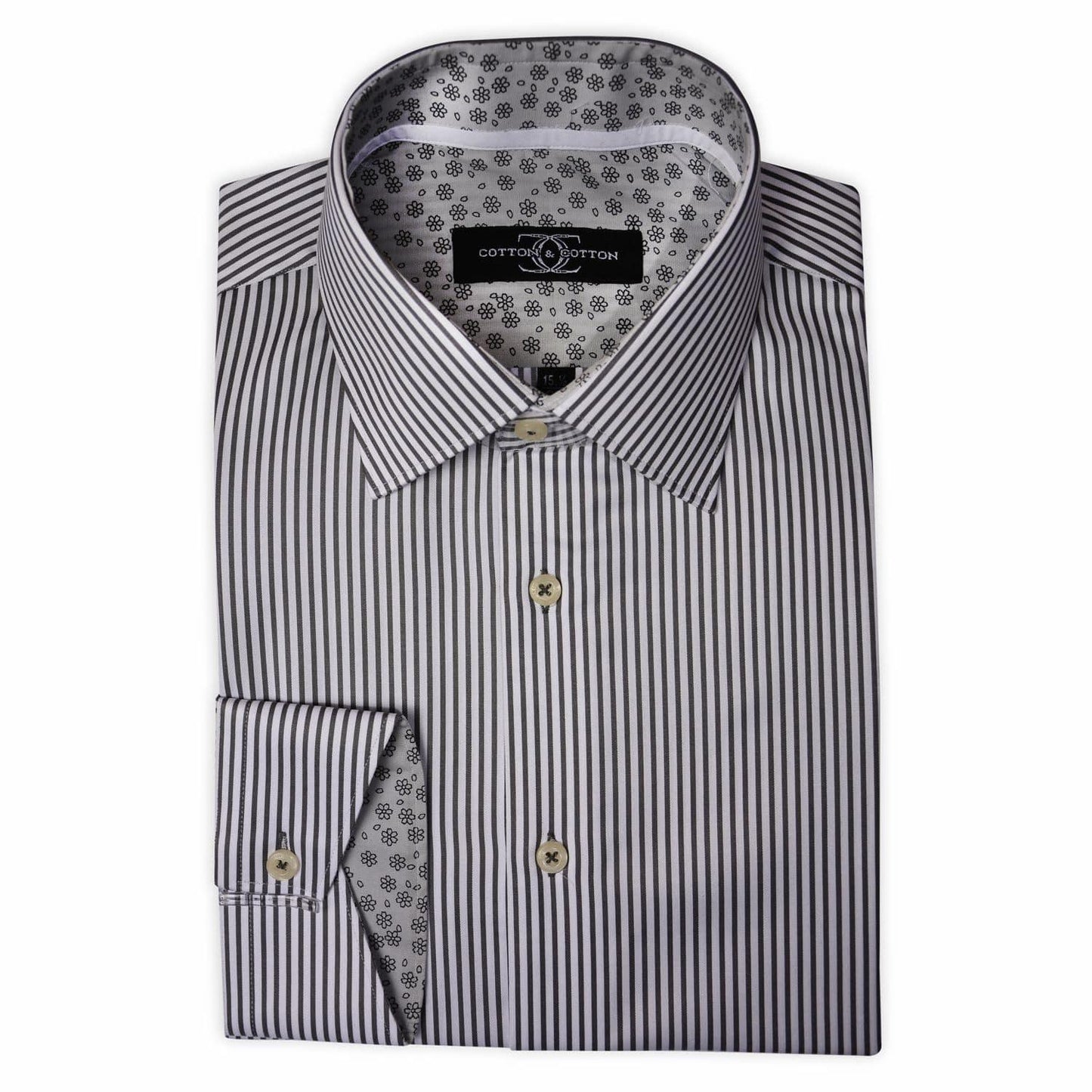 Sports Shirt Black Stripe on White Background with Black printed trim - Just White Shirts