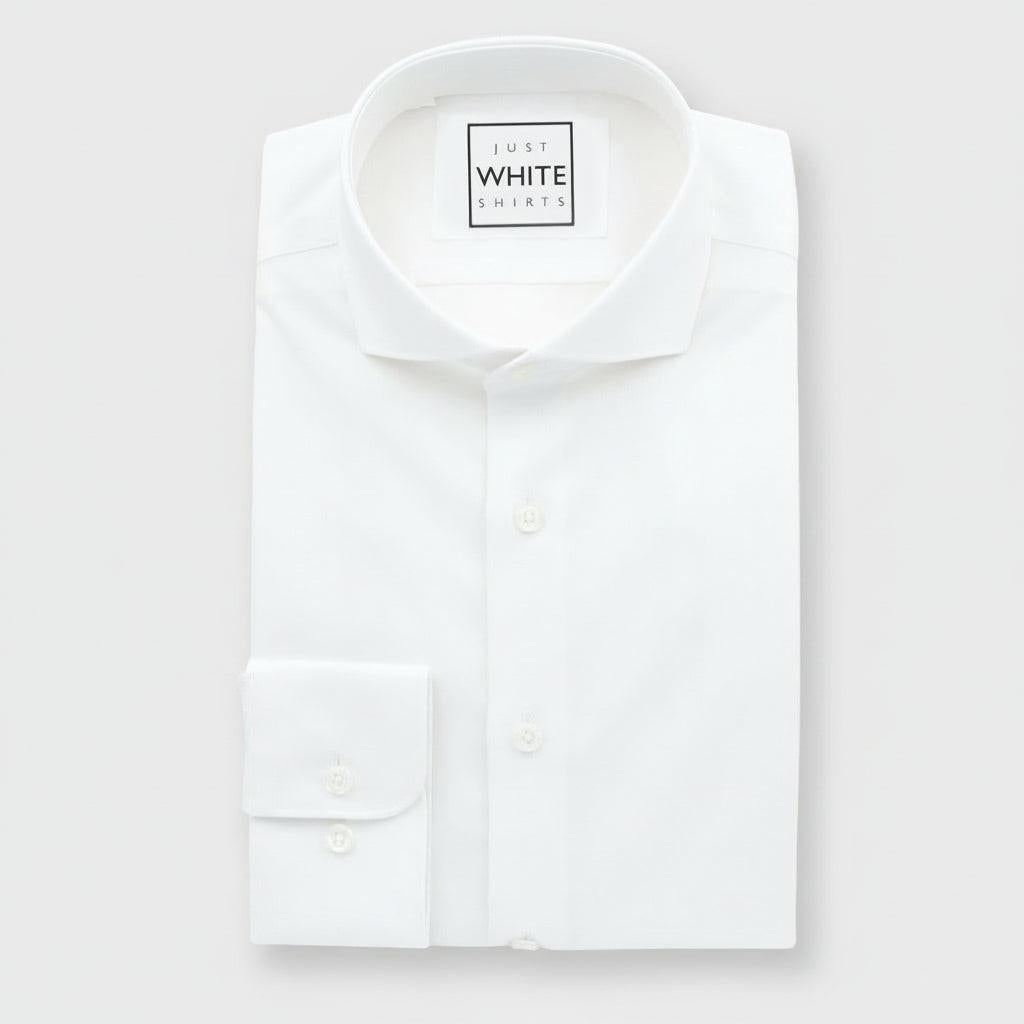 White Semi Spread Collar Dress Shirt White Semi Spread Collar Dress Shirt