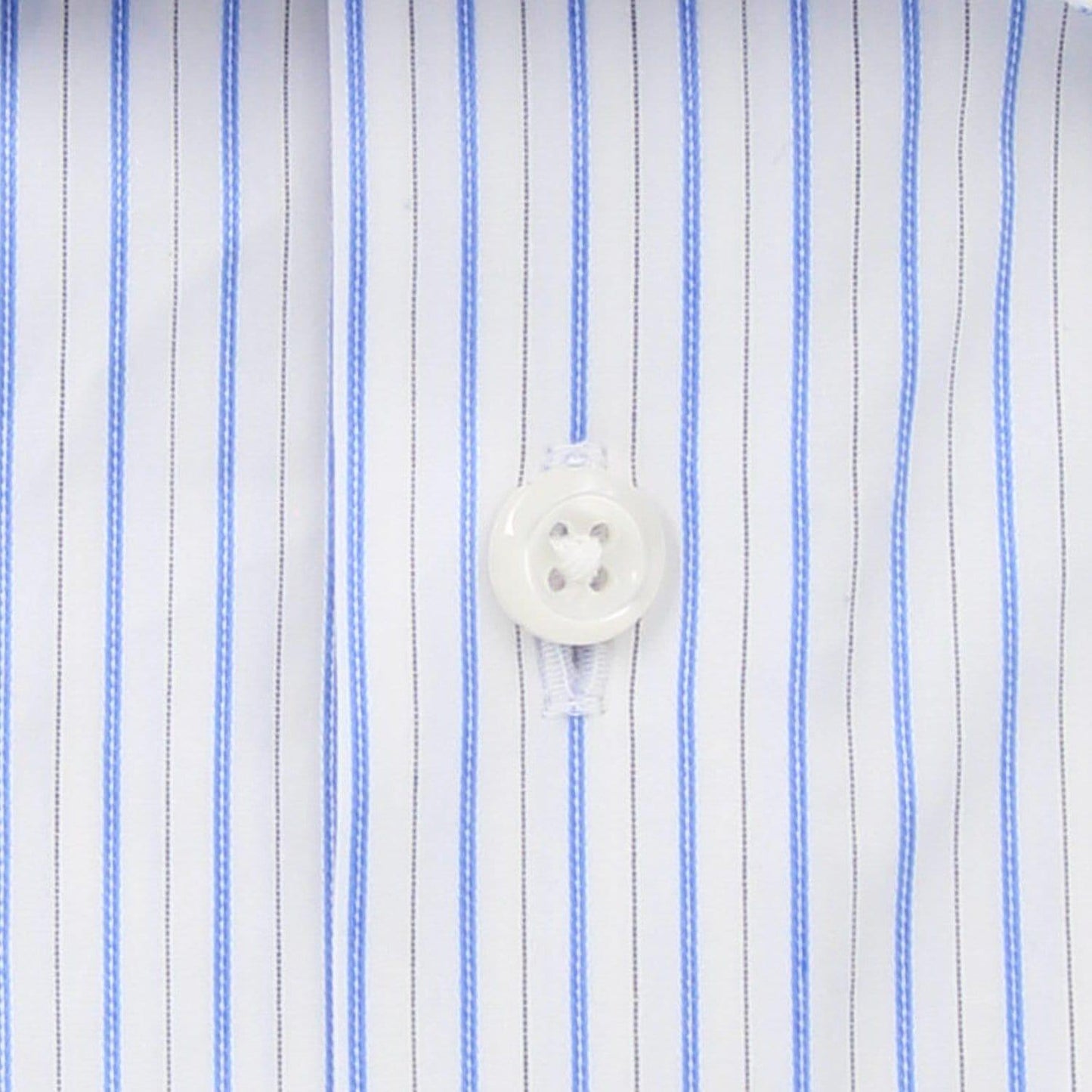 White with Blue Stripe - Just White Shirts