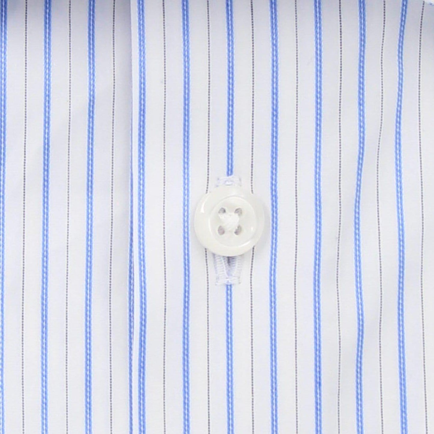White with Blue Stripe - Just White Shirts