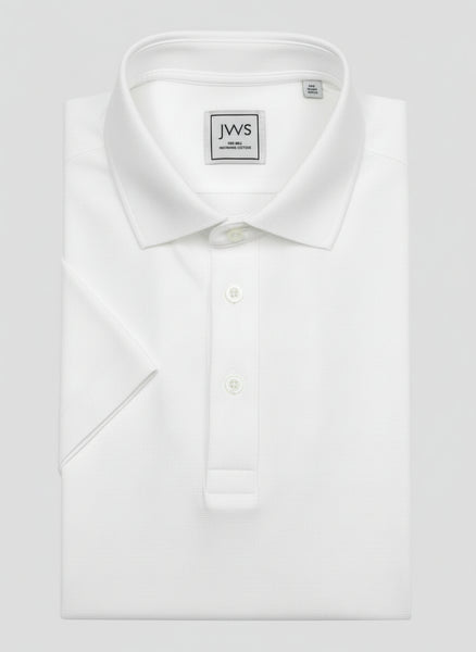 White Double Jersey Half Sleeve Polo Shirt