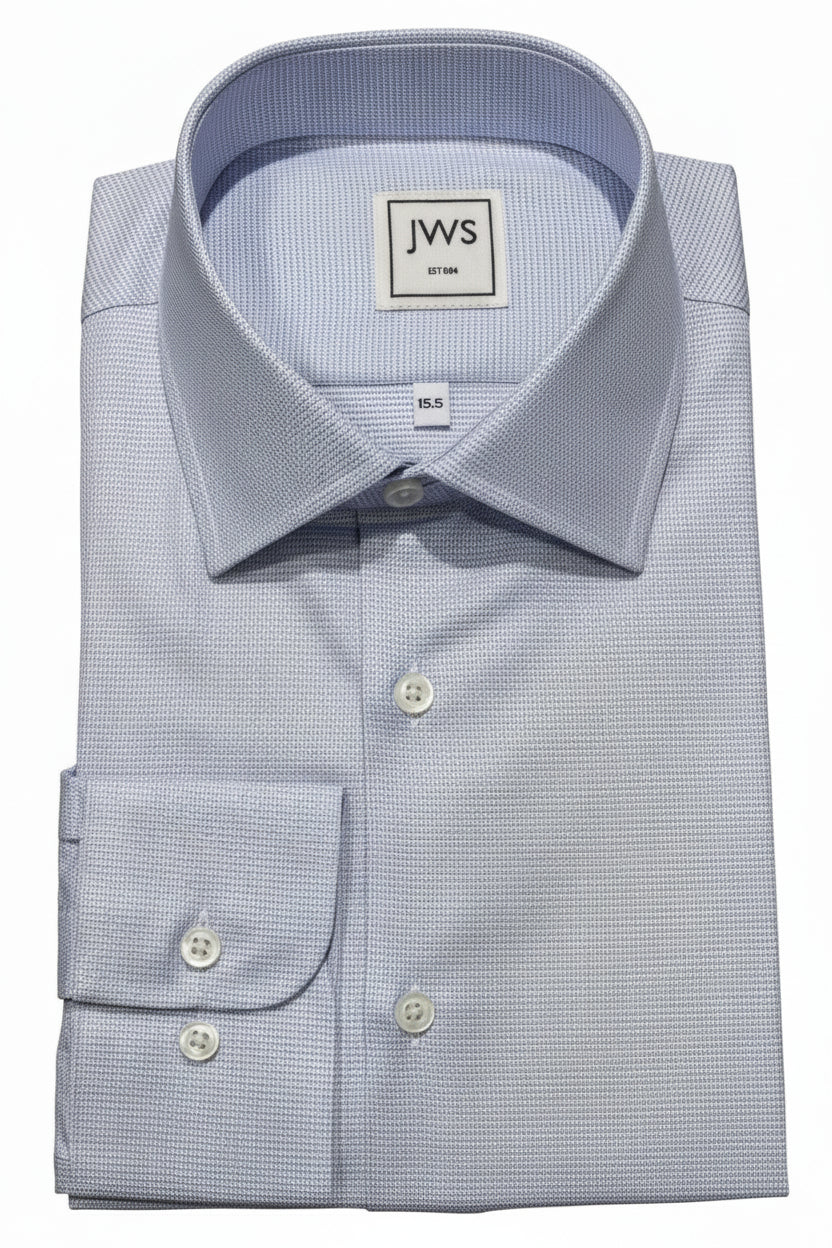 BLUE MICRODESIGN EGYPTIAN COTTON NON IRON DRESS SHIRT