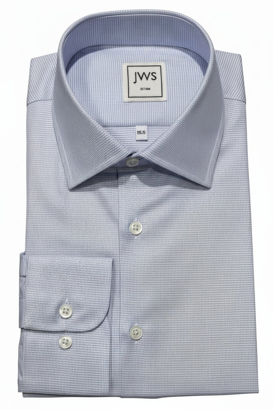 BLUE MICRODESIGN EGYPTIAN COTTON NON IRON DRESS SHIRT