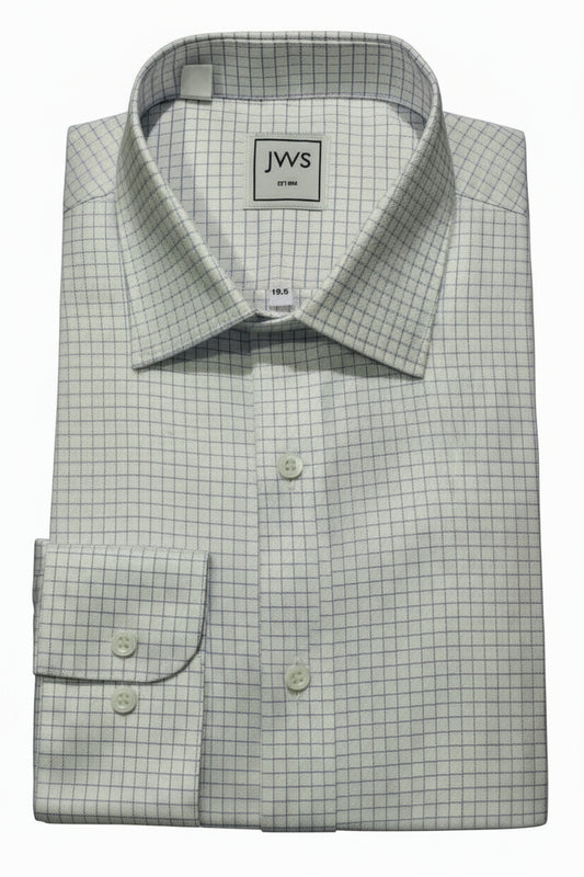 NAVY TATTERSALL EGYPTIAN COTTON NON IRON DRESS SHIRT