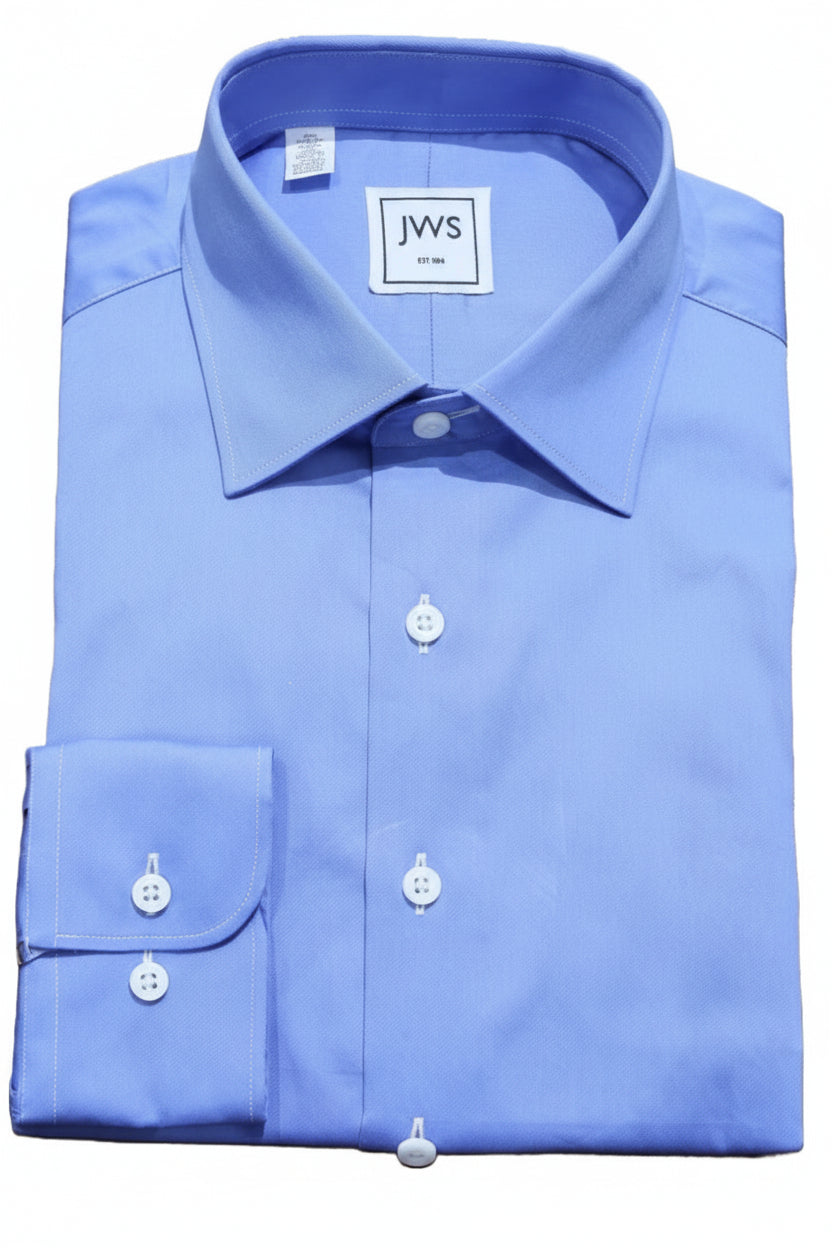Solid French Blue color Cotton Lycra stretch shirt