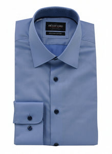 Blue Shirt with Black Buttons