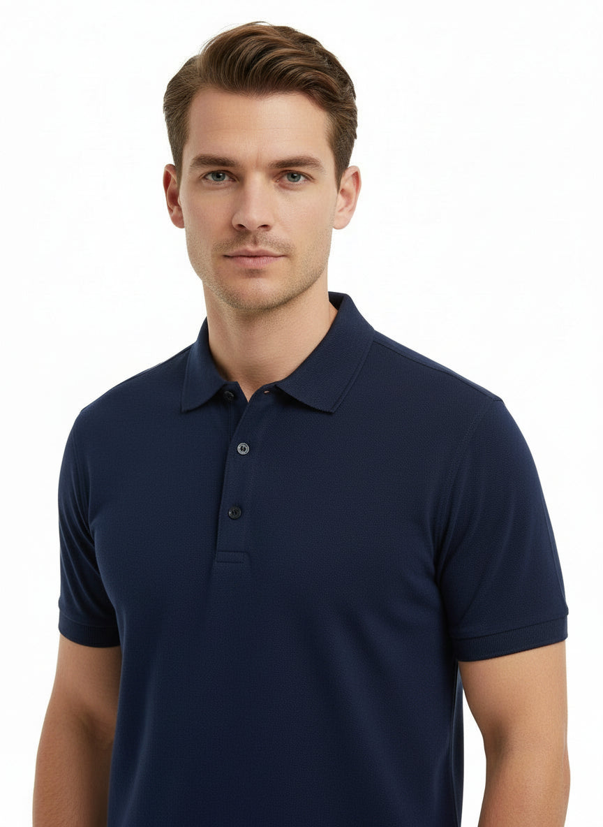 Navy Pique Polo Shirt
