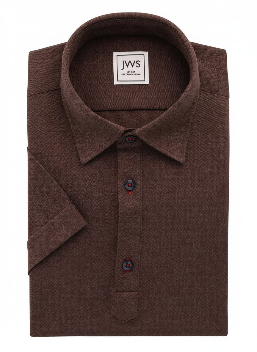 Chocolate Brown Pique Polo Shirt