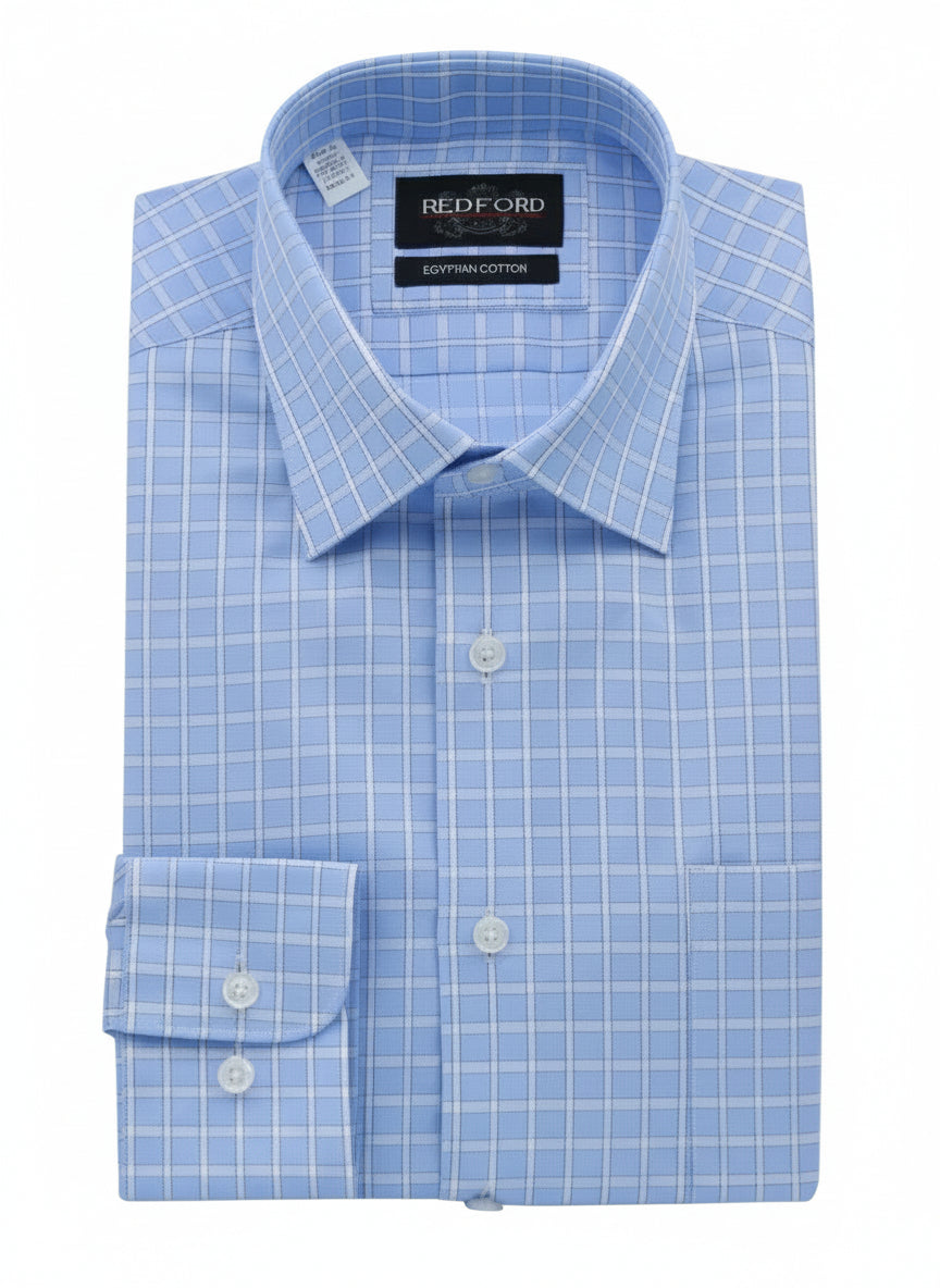Light Blue Two-Tone Check Shirt