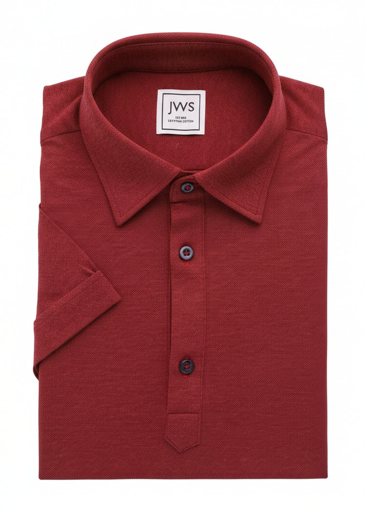 Maroon Fine Pique Polo Shirt