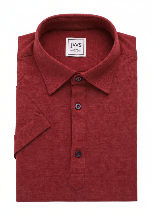 Maroon Fine Pique Polo Shirt
